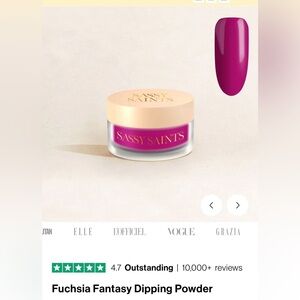 NEW SASSY SAINTS NAIL DIP POWDER fuchsia fantasy